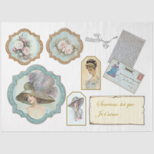  Victoriaans ontwerp uit de Parisian-reeks 10 Tissuepapier (Voorkant)