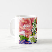 Victoriaans ontwerp van Floral-Waterverf Koffiemok (Voorkant links)