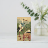  Victoriaans ooievaar, Baby shower Informatiekaartje (Staand voorkant)