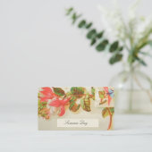 Victoriaans Oproepkaarten-Fuschia Flowers Visitekaartje (Staand voorkant)