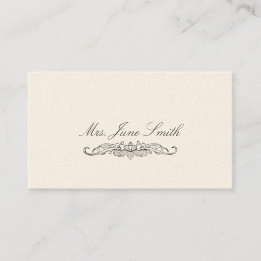 Victoriaans oproepkaarten met scroll contactkaartje (Voorkant)