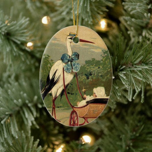  Victoriaans opslagplaats en Baby Keramisch Ornament (Boom)