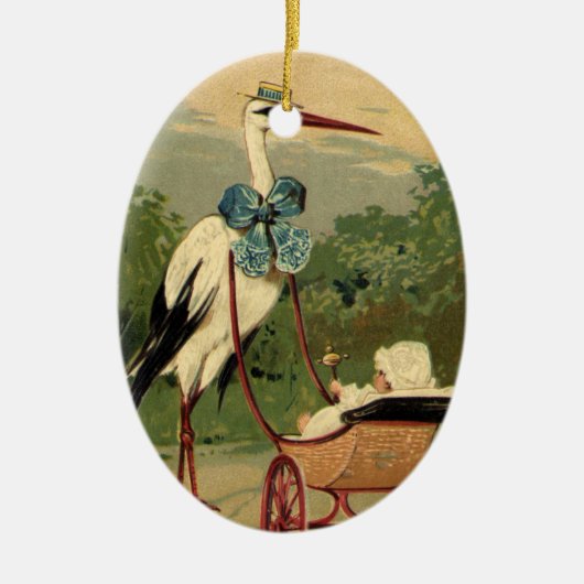  Victoriaans opslagplaats en Baby Keramisch Ornament (Voorkant)