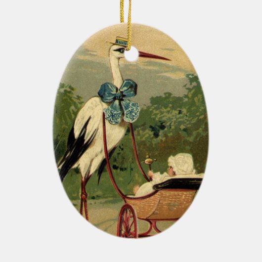  Victoriaans opslagplaats en Baby Keramisch Ornament (Achterkant)