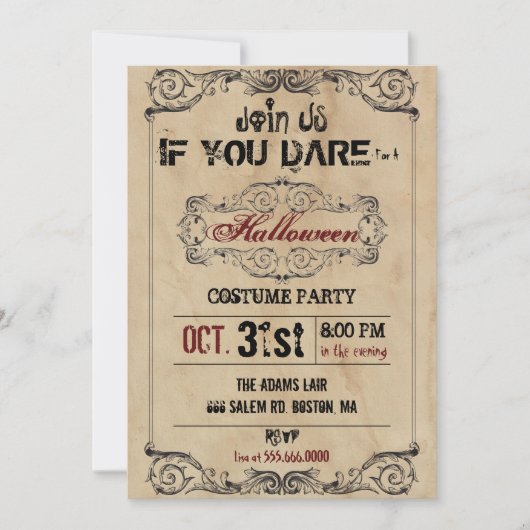 Victoriaans oude papierhalloween-partij kaart (Voorkant)