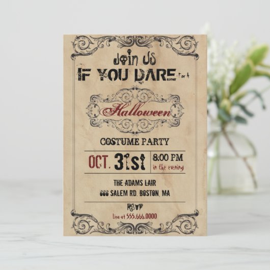 Victoriaans oude papierhalloween-partij kaart (Staand voorkant)