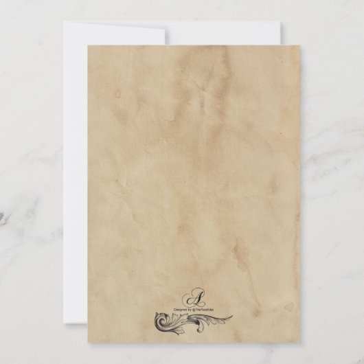 Victoriaans oude papierhalloween-partij kaart (Achterkant)