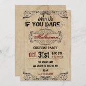 Victoriaans oude papierhalloween-partij kaart (Voorkant / Achterkant)