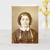 Victoriaans oudere dame voor verjaardagskaart of h kaart (Gele Bloem)