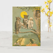 Victoriaans Owl Wedding Kaart (Gele Bloem)