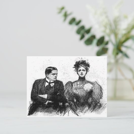 Victoriaans paar Briefkaart (Staand voorkant)