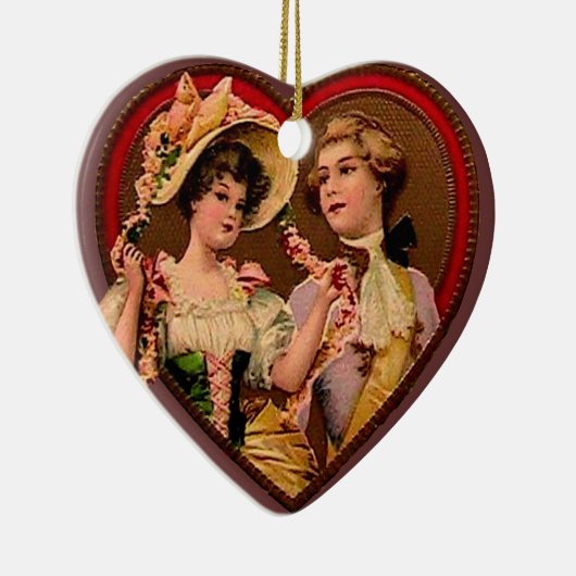 Victoriaans Paar in Hart Ornament (Rechts)