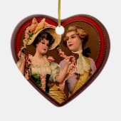 Victoriaans Paar in Hart Ornament (Achterkant)