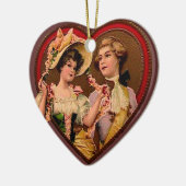 Victoriaans Paar in Hart Ornament (Links)