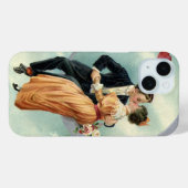  Victoriaans paar kus op een halve maan Case-Mate iPhone Case (Achterkant (horizontaal))