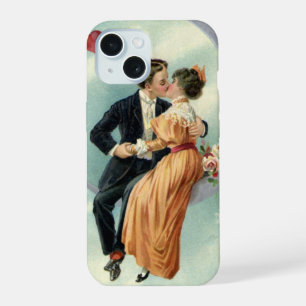  Victoriaans paar kus op een halve maan iPhone 15 Hoesje
