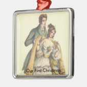 Victoriaans paar onze eerste kerstmannen Metalen Ornament (Links)