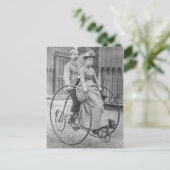  Victoriaans paar op Tandem Bicycle Postcar Briefkaart (Staand voorkant)