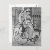  Victoriaans paar op Tandem Bicycle Postcar Briefkaart (Voorkant / Achterkant)