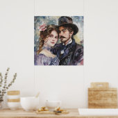 Victoriaans Paar Poster (Keuken)