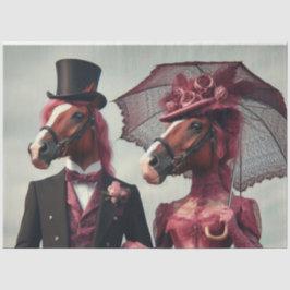  Victoriaans Paard Decoupage Tissuepapier