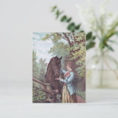 Victoriaans paard en Rider met honden Briefkaart (Staand voorkant)