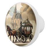 Victoriaans paard en wagen keramische knop (Rechts)