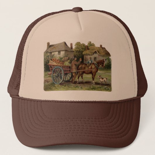 Victoriaans paard met Apple Cart Trucker Pet (Voorkant)