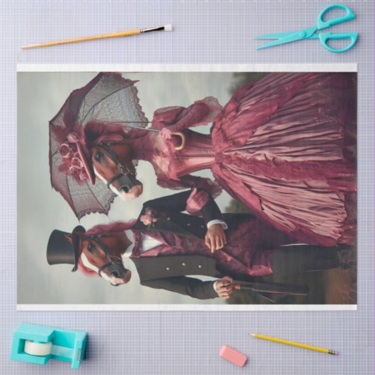 Victoriaans  Paardendecoupage Tissuepapier (Craft)