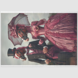 Victoriaans  Paardendecoupage Tissuepapier