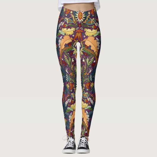 Victoriaans paars leggings (Voorkant)