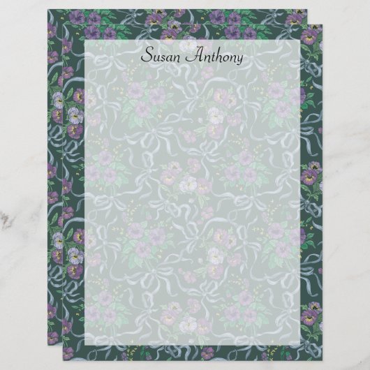 Victoriaans  Paars Pansieblauw Koolstofpapier (Voorkant / Achterkant)