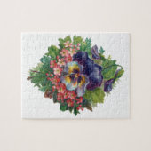 Victoriaans Paars Pansy Bouquet voor Moederdag Legpuzzel (Horizontaal)