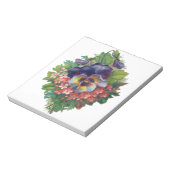 Victoriaans Paars Pansy Bouquet voor Moederdag Notitieblok (Linkerzijde)
