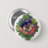Victoriaans Paars Pansy Bouquet voor Moederdag Ronde Button 5,7 Cm (Voorkant /achterkant)