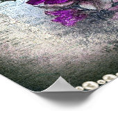 Victoriaans Paars Roos van het Grunge Poster (Hoek)