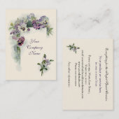 Victoriaans paars visitekaartje (Voorkant / Achterkant)