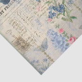 Victoriaans paarse amper blauwe vlinders, bloemen tissuepapier (Detail)