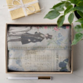 Victoriaans paarse amper blauwe vlinders, bloemen tissuepapier (Geschenk)