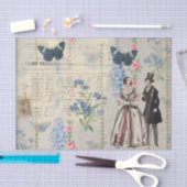 Victoriaans paarse amper blauwe vlinders, bloemen tissuepapier (Craft)