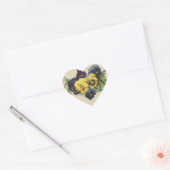 Victoriaans Paarse en Gele Pansies Bloemen Sticker (Envelop)