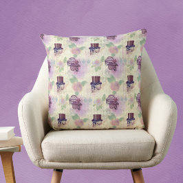 Victoriaans Paarse Steampunk-Petten Ververen Skull Kussen