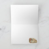 Victoriaans paasbakje en eitje feestdagen kaart (Binnen)