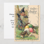  Victoriaans paasbegroetingen met gnome Kaart (Voorkant / Achterkant)
