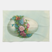 Victoriaans paasbloemei op delicaat eiblauw theedoek (Horizontaal)