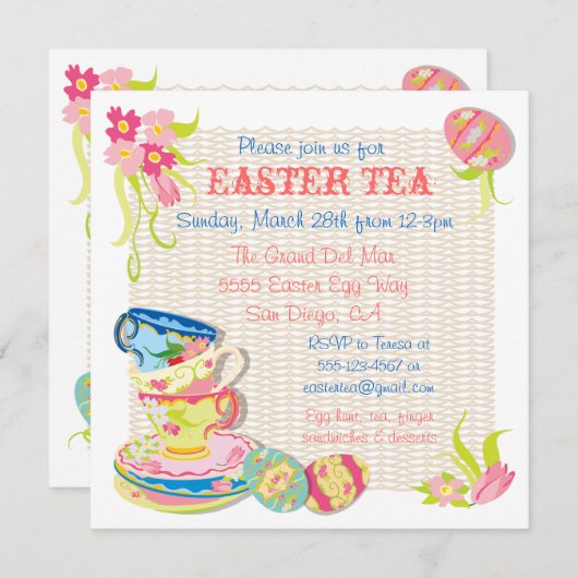 Victoriaans Paasbrunch-uitnodigingen Kaart (Voorkant / Achterkant)