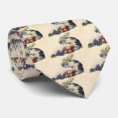  Victoriaans paasbundel, eieren en bloemen Stropdas (Opgerold)