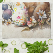 Victoriaans  paasbundel en bloemen keuken theedoek (Gevouwen)