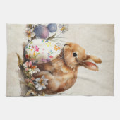 Victoriaans  paasbundel en bloemen keuken theedoek (Horizontaal)