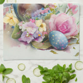 Victoriaans  paasbundel en bloemen theedoek (Gevouwen)